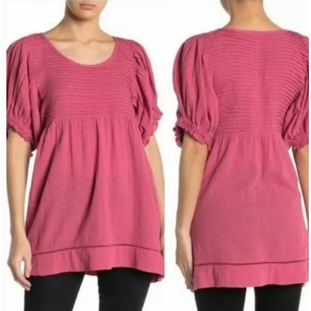 FREE PEOPLE Elsie‎ Tunic Top Pink With Love Oversized S